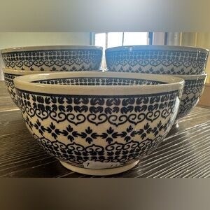 5 Polish Pottery Boleslawiec Ceramic Bowls
